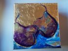 Pears 1<br />6&quot; square canvas, acrylic and dutch gold leaf<br />&pound;30
