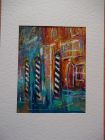 Mooring poles, Venice Grand Canal<br />A5 card, painting is acrylic and dutch gold<br />&pound;10<br />              SOLD