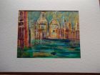 Santa Maria di Salute, Venice<br />A5 card, painting is acrylic and dutch gold<br />&pound;10   <br />       SOLD