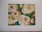 White peonies<br />A5 card, painting is acrylic and dutch gold<br />&pound;10