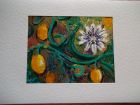 Passion fruit 3<br />A5 card , painting is acrylic and dutch gold<br />&pound;10
